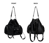 モネット２ウェイナイロンポケットバックパック&ショルダーバッグ (Black)