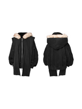 RELABEL Spatial Relations (Fallen Blossoms) Water-washed, colour-faded wool beanie Detachable zip-up cardigan Oversized silhouette heavyweight sweatshirt