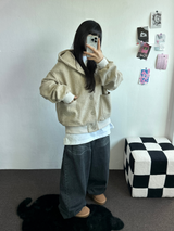 TERRY SHEEP🐑☁🤎HOODIE CARDIGAN JACKET 🤎💛🖤3COLOR