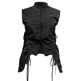 ROUND POCKET VEST . BLACK