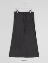 Neiro Cotton Dot Maxi Long Skirt