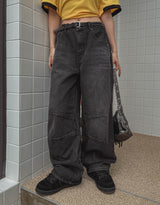 McCoy pintuck denim wide pants
