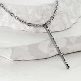 ss-elipse chain レタリングラインバーネックレス_silver