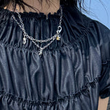 tooth gem necklace (yellow)