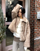 Sebin Collar Two-Tone Fur Jacket