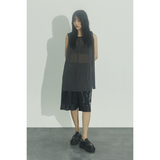 RIBBON MINI DRESS: CHARCOAL