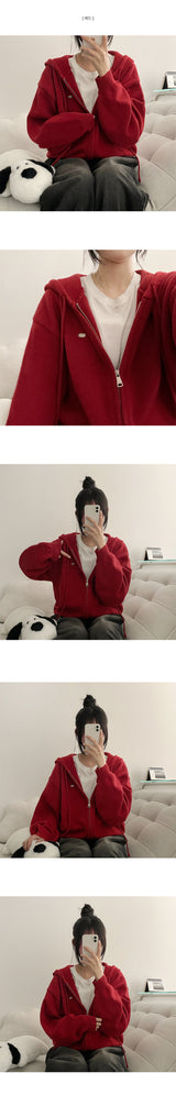 Flo Pendant Loose Fit Knit Hooded Zip-Up