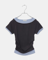 アンデカラーリングレイヤードショートスリーブTシャツ