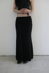 リボンマキシスカート(black)