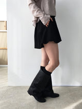 Pumpkin suede banding shorts