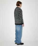 LEOPARD HAIRY KNIT CARDIGAN