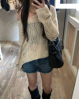 ルーズパンチングニット