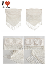  Tassel France Lace  Pad Tube Top