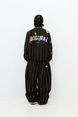 STRIPE SPORTY PULLOVER JACKET BLACK
