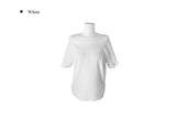 Soa Plain Unbalance Off-Shoulder Short-Sleeve T-Shirt