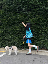 aqua blue dot bag
