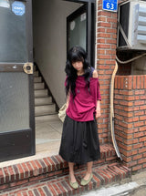 Lanka Two-Way Shoulder Loose Fit Short Sleeve Tee