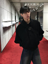 ミニットピーチフリースワイドデニムパンツ