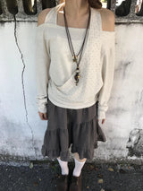 Lodi ドットオフショルダーニット