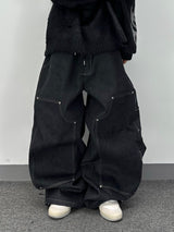 double-knee big denim carpenter pants