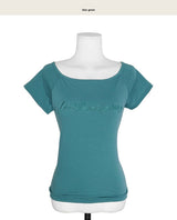 yours ❤ letter one shoulder top