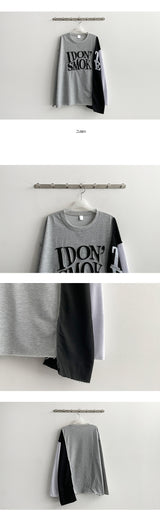 スモークカラースロットロングスリーブTシャツ