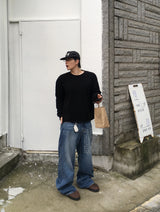 No.1400レタリングワイドデニムパンツ