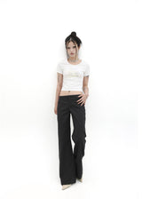 [Gerbera] Stripe bootscut slacks