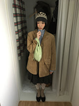 Wool Dot Pleated Skirt (2color)