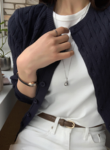 FOB Cable Knit Round Cardigan