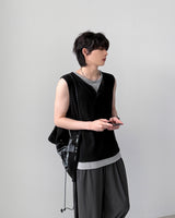 アロン レイヤード ヘンリーネック スリーブレス