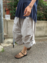 Akio Parachute Roll-up Capri Bermuda Pants