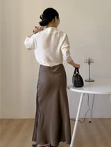 Verona High-Neck Shirred Blouse
