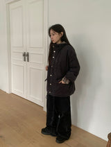 Harvey Corduroy Quilted Hood Jumper