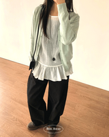 ケリーカシミアVネックルーズフィットカーディガン12C