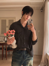 ビリーバーリネンチェックロングスリーブシャツ