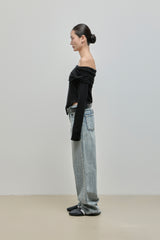 Buckle Denim Pants