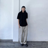 Curved Panel Wide-Leg Trousers