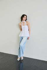 AZURE WIDE DENIM PANTS / SKY BLUE