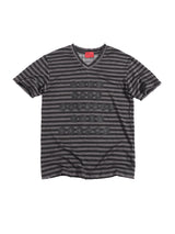 RDダークストライプド Vネック Tシャツ