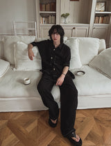 Maro stitch pleated pants