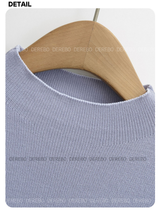 half-turtleneck slim line knitwear T-shirt