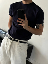 [4SEASON] ショルダーラインセミマッスルフィットTシャツ(4color)