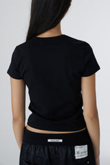 FLOWER CROP TOP (BLACK)