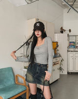 [U-BASIC] テナスクエアベーシック長袖Tシャツ (with cup)