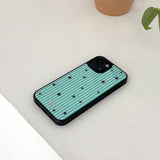 stripe star glossy glass bumper case (mint)