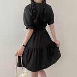 Tna banding frill cancan short sleeve dress