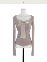 nouz ribbon deep slim top
