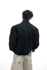 テクスチャードエンブロイダードクロップドシャツ