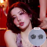 [クォン・ウンビ Piercing] メタルローズピアス - Silver Color